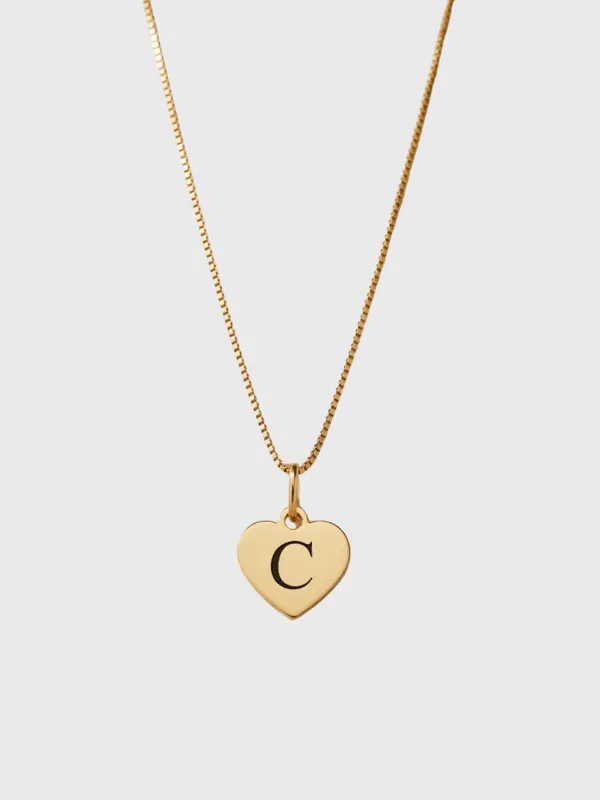 COLAR PERSONALIZADO INICIAL CORAÇÃO BANHADO A OURO